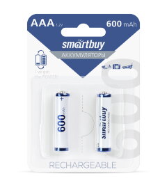Аккумулятор NiMh Smartbuy AAA/2BL 600 mAh (24/240) (SBBR-3A02BL600) - 