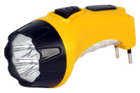 Аккумуляторный светодиодный фонарь 4+6 LED с прямой зарядкой Smartbuy, желтый (SBF-87-Y)/120