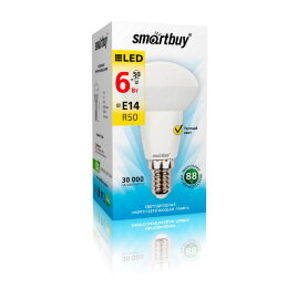 Светодиодная (LED) Лампа Smartbuy-R50-06W/3000/E14 - 