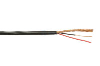 Коаксиальный кабель КВК черного цвета 2 жилы питания 0,5 мм экранированный (КВК-П-2х0,5 Э)