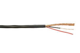 Коаксиальный кабель КВК черного цвета 2 жилы питания 0,5 мм экранированный (КВК-П-2х0,5 Э) - 