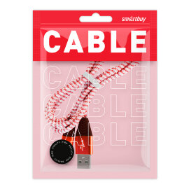 Дата-кабель Smartbuy Type C HEDGEHOG красный 2 А, 1 м (iK-3112HH red) - 