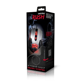 Мышь игровая проводная Smartbuy RUSH черная/серая + коврик (SBM-729G-K) / 40 - 