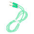 AUX кабель 3.5-3.5 мм (M-M), 1 м, зеленый, нейлоновая оплетка, (A-35-35 green)/100 - 