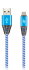 Дата-кабель Smartbuy Type C HEDGEHOG синий 2 А, 1 м (iK-3112HH blue) - 