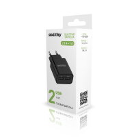 Сетевое ЗУ SmartBuy® FLASH, 2.1 А+1 А , черное, 2 USB (SBP-2010)/62
