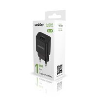Сетевое ЗУ SmartBuy® FLASH, 2.4 А, черное, 1 USB (SBP-1025)/62
