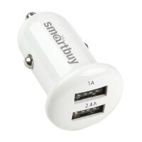 Автомобильное ЗУ SmartBuy® TURBO  2.4А+1 А, белое,  2 USB (SBP-2025)/62