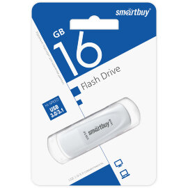 USB 3.0/3.1 накопитель Smartbuy 016GB Scout White (SB016GB3SCW) - 