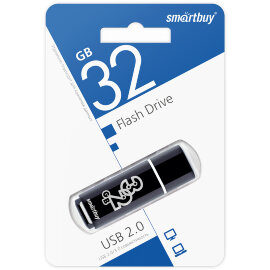 USB накопитель Smartbuy 32GB Glossy series Black (SB32GBGS-K) - 