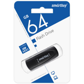 USB 3.0/3.1 накопитель Smartbuy 064GB Scout Black (SB064GB3SCK) - 