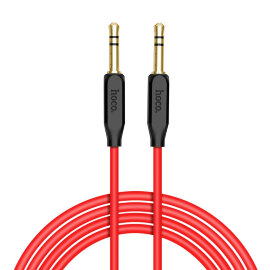HOCO UPA11 Красный кабель аудио (Джек 3,5 мм на Джек 3,5 мм) 1м - 