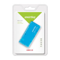USB 2.0 Хаб Smartbuy 6110, 4 порта, голубой (SBHA-6110-B)