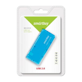 USB 2.0 Хаб Smartbuy 6110, 4 порта, голубой (SBHA-6110-B) - 