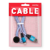 Дата-кабель Smartbuy 8pin HEDGEHOG синий 2 А, 1 м (iK-512HH blue)/100