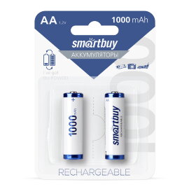 Аккумулятор NiMh Smartbuy AA/2BL 1000 mAh (24/240) (SBBR-2A02BL1000) - 
