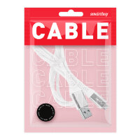 Дата-кабель Smartbuy Micro кабель в резин. оплетке Gear, 1м. мет.након., <2А, бел.(iK-12ERG white)