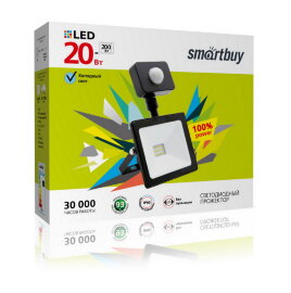 Светодиодный (LED) прожектор FL Sensor Smartbuy-20W/6500K/IP65 (SBL-FLSen-20-65K)/50 - 