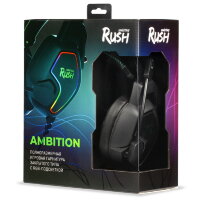 Игровая гарнитура Smartbuy RUSH AMBITION, RGB, металлич.оголовье, 50мм динамики,черн/зел (SBHG-6200)