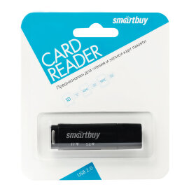 Картридер Smartbuy 715, USB 2.0 - SD/microSD, черный (SBR-715-K) - 