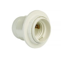 Патрон Е27 пластиковый с кольцом, термостойкий пластик, белый (SBE-LHP-sr-E27)