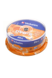 Записываемый компакт-диск Verbatim 43522 DVD-R 4.7 GB 16x CB/25 - 