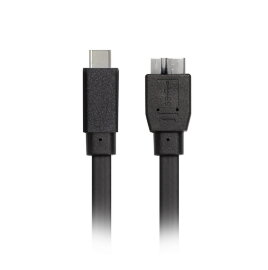 Кабель Smartbuy USB3.1 Micro B (Male) - Type C (Male), 20 см, плоский, черный (SBCAB-761K) - 