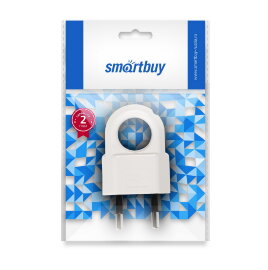 Вилка Smartbuy, плоская с кольцом белая 6А 250В (SBE-2.5-P10-w) - 