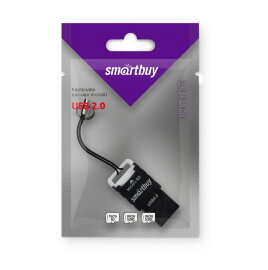 Картридер Smartbuy 707, USB 2.0 - MicroSD, черный (SBR-707-K) - 
