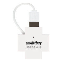 USB 2.0 Хаб Smartbuy 6900, 4 порта, белый (SBHA-6900-W)