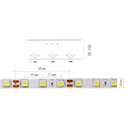 LED лента SMD 5050/60 Smartbuy-IP20-14.4W/CW 5 м. (SBL-IP20-14_4-CW) - 