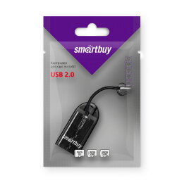 Картридер Smartbuy 710, USB 2.0 - MicroSD, черный (SBR-710-K) - 