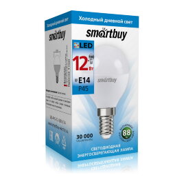 Светодиодная (LED) Лампа Smartbuy-P45-12W/6000/E14 (SBL-P45-12-60K-E14)/100 - 