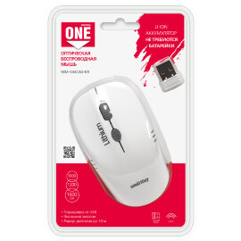 Мышь беспроводная с зарядкой от USB Smartbuy ONE 344CAG бело-серая (SBM-344CAG-WG) /40/ - 