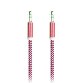 AUX кабель 3.5-3.5 мм (M-M), AUX STRAIGHT, 1 м, красный (A-35-35box red) - 