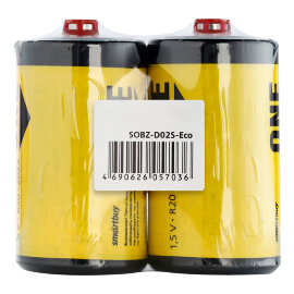 Батарейка солевая Smartbuy ONE R20/2S (24/288)  (SOBZ-D02S-Eco) - 