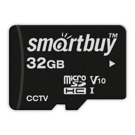 micro SDHC карта памяти Smartbuy 032GB cl10 U1 V10 для видеонаблюдения (с адаптером SD) - 