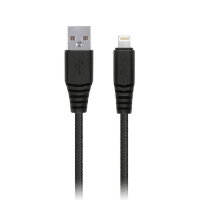 Дата-кабель Smartbuy USB - 8-pin для Apple, "карбон", экстрапрочн., 2.0 м, до 2А, черный iK-520n-2-k