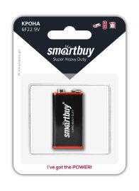 Батарейка солевая крона Smartbuy 6F22/1B (12/240)  (SBBZ-9V01B) - 
