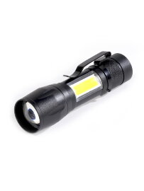 Светодиодный алюминиевый фонарь 3Вт LED+ 3 Вт COB, AA, черный (SBF-104)/360 - 