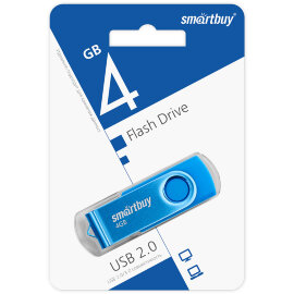 UFD 2.0 накопитель SmartBuy 004GB Twist Blue (SB004GB2TWB) - 