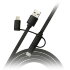 Дата-кабель Smartbuy USB - 3 в 1 Micro+Type-C+8 pin, длина 1 м, черный (iK-312 black) - 