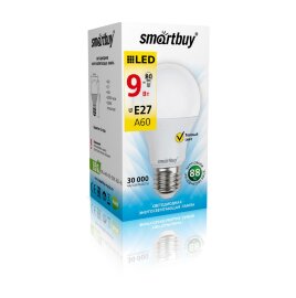 Светодиодная (LED) Лампа Smartbuy-A60-09W/3000/E27 - 