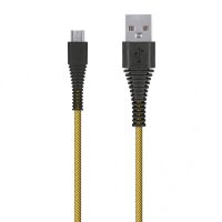 Дата-кабель Smartbuy USB - micro USB, "карбон", экстрапрочный,2.0 м, до 2А, желтый (iK-20n-2 yellow)