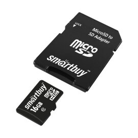 micro SDHC карта памяти Smartbuy 16GB Сlass 10 (с адаптером SD)LE - 