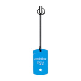 Картридер Smartbuy 706, USB 2.0 - MicroSD, голубой (SBR-706-B) - 