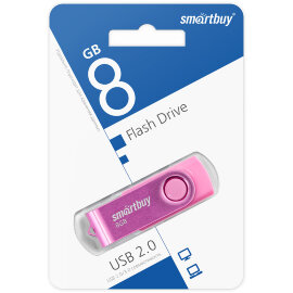 UFD 2.0 накопитель SmartBuy 008GB Twist Pink (SB008GB2TWP) - 