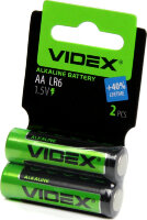 Батарейка VIDEX LR6 (АА) алкалин коробка 2 шт(Продается пачкой)