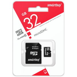 micro SDHC карта памяти Smartbuy 32GB Class 10 (с адаптером SD)LE - 