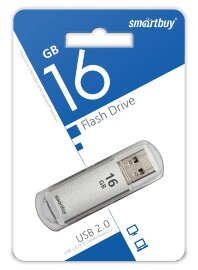 USB 2.0 накопитель Smartbuy 016GB V-Cut Silver (SB16GBVC-S) - 